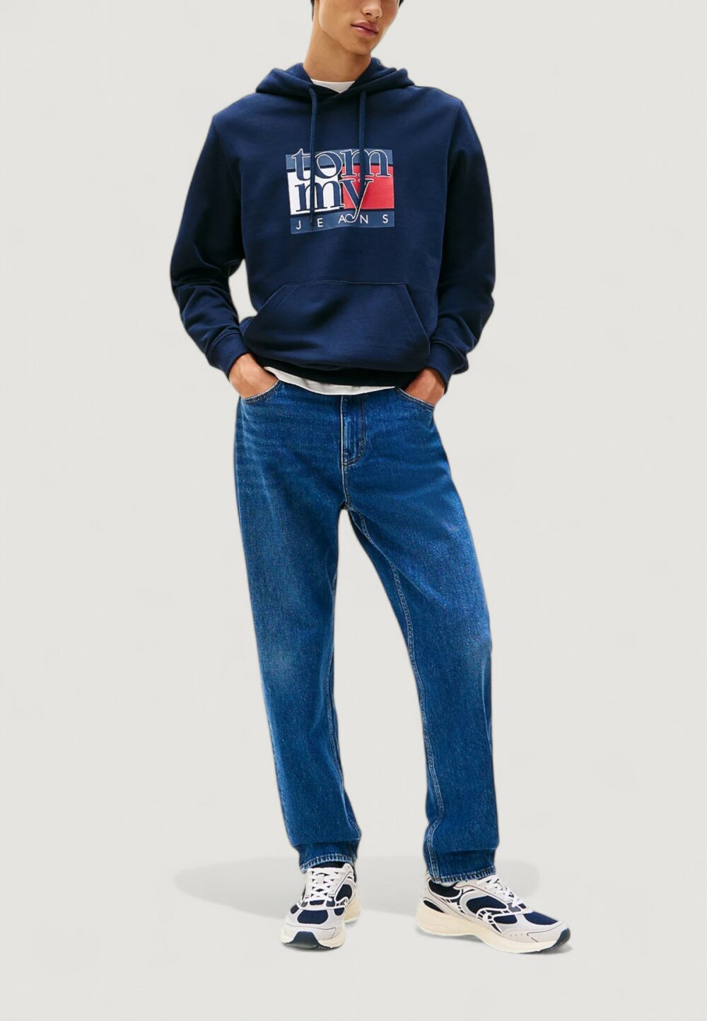 Felpa con cappuccio Tommy Hilfiger Jeans TJM REG RWB FLAG HOO Blue scuro - Foto 4