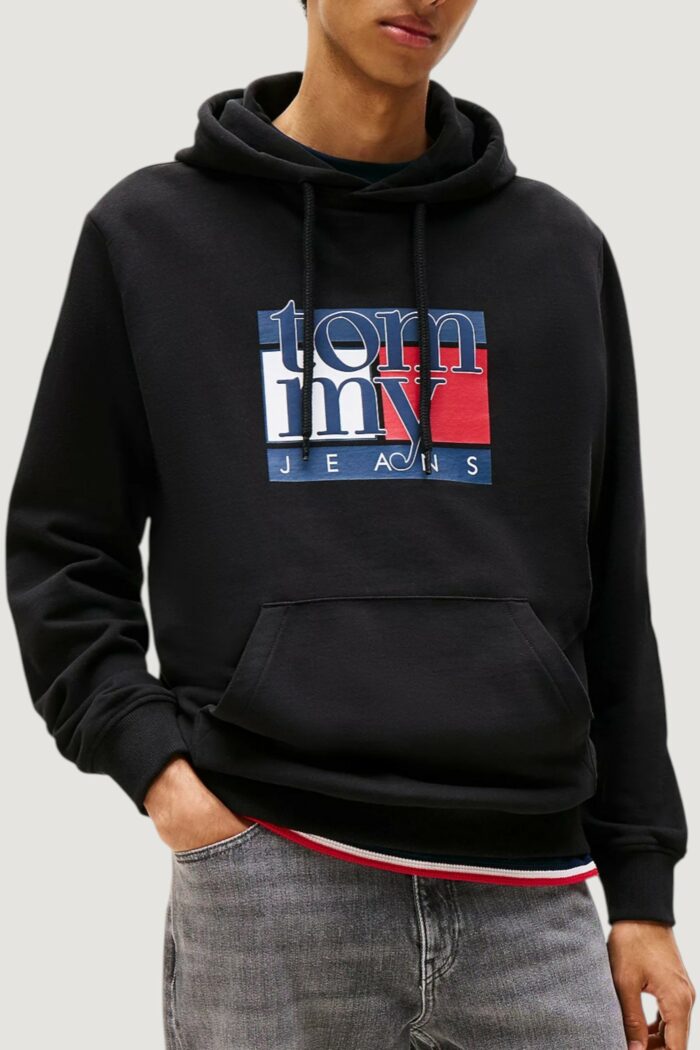Felpa con cappuccio Tommy Hilfiger TJM REG RWB FLAG HOO Nero – DM0DM22092