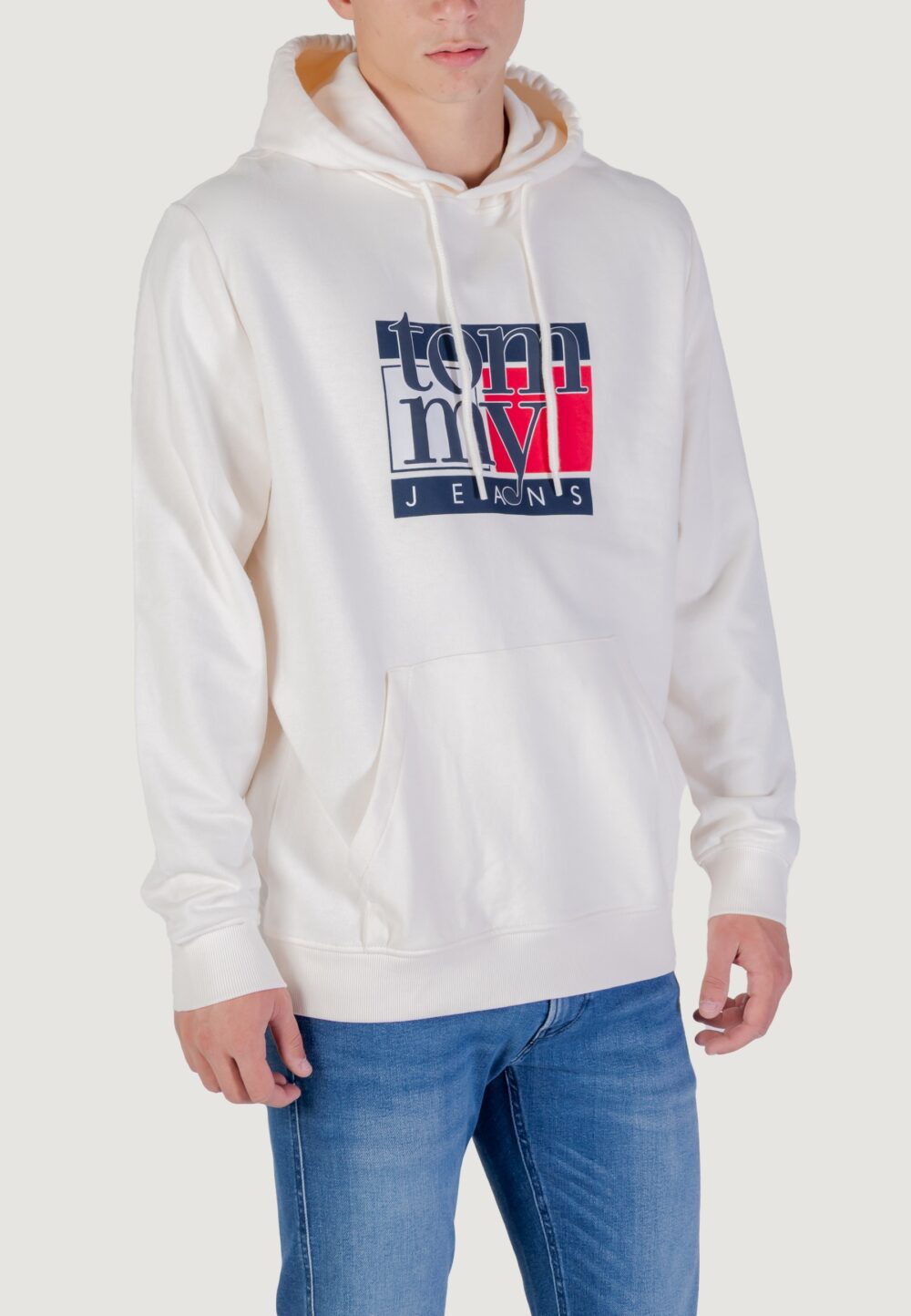 Felpa con cappuccio Tommy Hilfiger Jeans TJM REG RWB FLAG HOO Panna - Foto 3