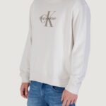 Felpa senza cappuccio Calvin Klein Jeans LS EU 350TERRY MONOL Beige chiaro - Foto 2