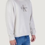 Felpa senza cappuccio Calvin Klein Jeans LS EU 350TERRY MONOL Beige chiaro - Foto 3