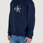 Felpa senza cappuccio Calvin Klein Jeans LS EU 350TERRY MONOL Blue scuro - Foto 2