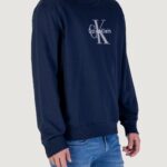 Felpa senza cappuccio Calvin Klein Jeans LS EU 350TERRY MONOL Blue scuro - Foto 3