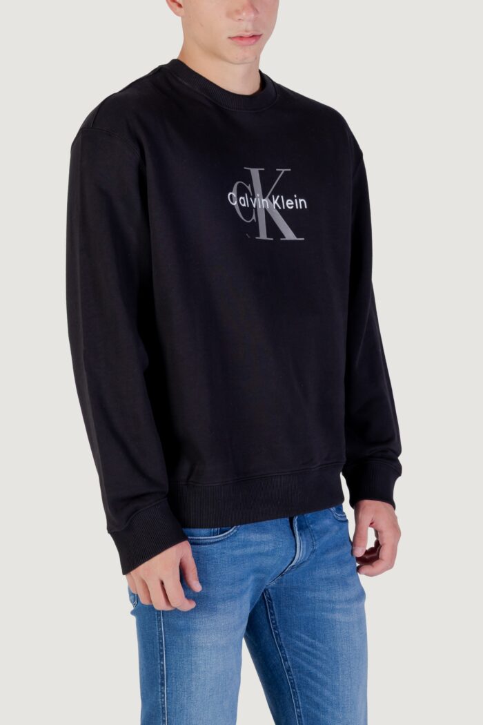 Felpa senza cappuccio Calvin Klein LS EU 350TERRY MONOL Nero – LV04RD242G