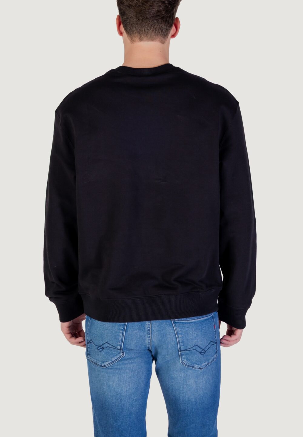 Felpa senza cappuccio Calvin Klein Jeans LS EU 350TERRY MONOL Nero - Foto 3