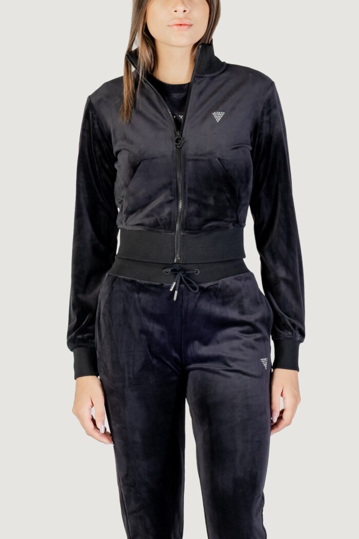 Felpa senza cappuccio Guess Active COUTURE FULL ZIP SWEATSHIRT Nero – V3BQ22 K0232