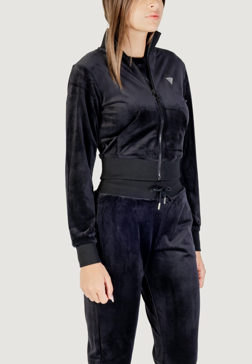 Felpa senza cappuccio Guess Active COUTURE FULL ZIP SWEATSHIRT Nero - Foto 3