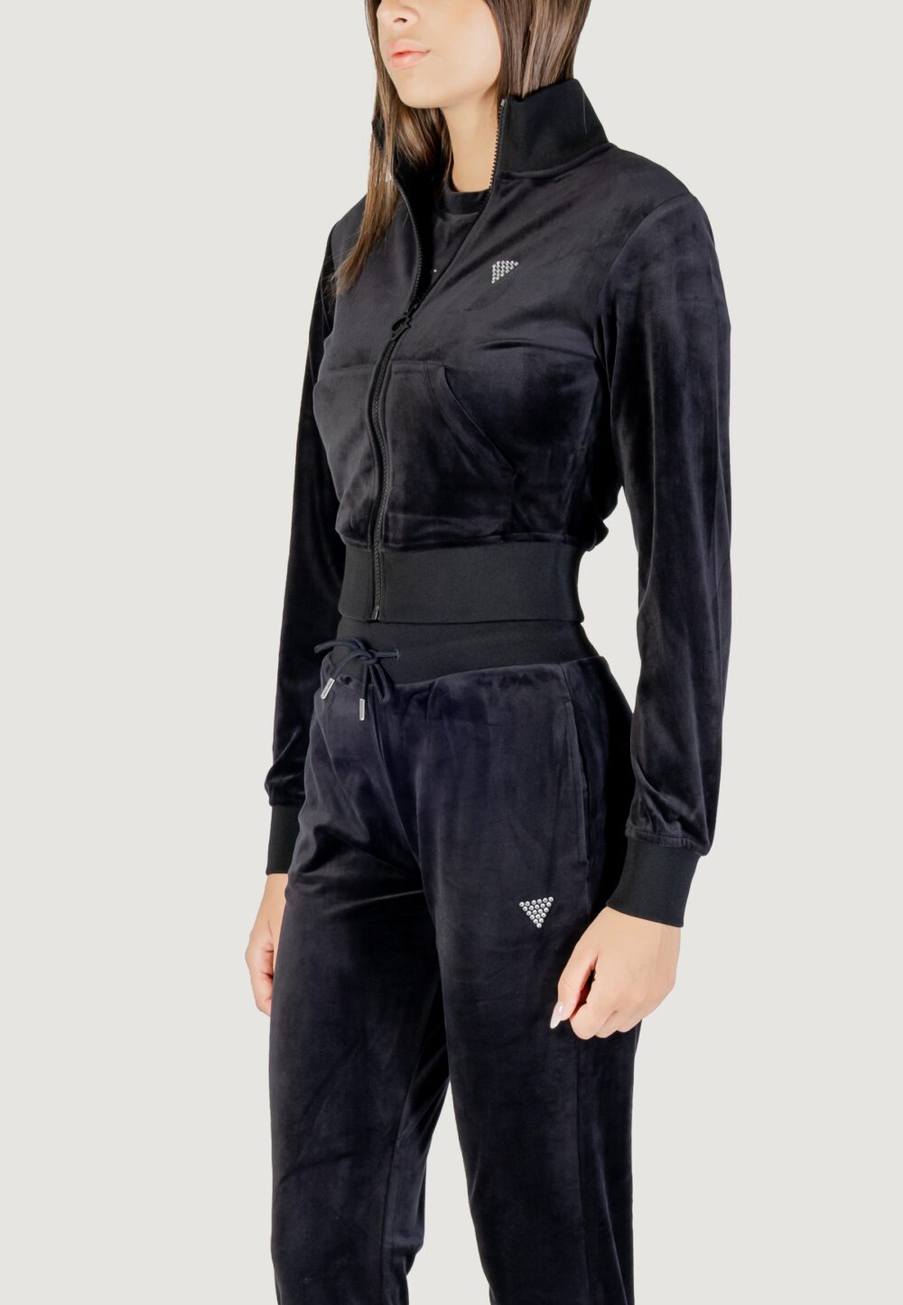 Felpa senza cappuccio Guess Active COUTURE FULL ZIP SWEATSHIRT Nero - Foto 4