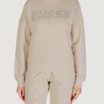 Felpa senza cappuccio Guess PRIMULA RHINESTONES CN SWEATSH Beige chiaro - Foto 1