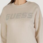 Felpa senza cappuccio Guess PRIMULA RHINESTONES CN SWEATSH Beige chiaro - Foto 2