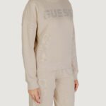 Felpa senza cappuccio Guess PRIMULA RHINESTONES CN SWEATSH Beige chiaro - Foto 5