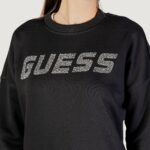 Felpa senza cappuccio Guess PRIMULA RHINESTONES CN SWEATSH Nero - Foto 2
