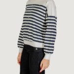 Felpa senza cappuccio Only ONLADELE L/S O-NECK STRIPE SWT Blu - Foto 2