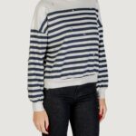 Felpa senza cappuccio Only ONLADELE L/S O-NECK STRIPE SWT Blu - Foto 3