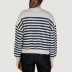 Felpa senza cappuccio Only ONLADELE L/S O-NECK STRIPE SWT Blu - Foto 4