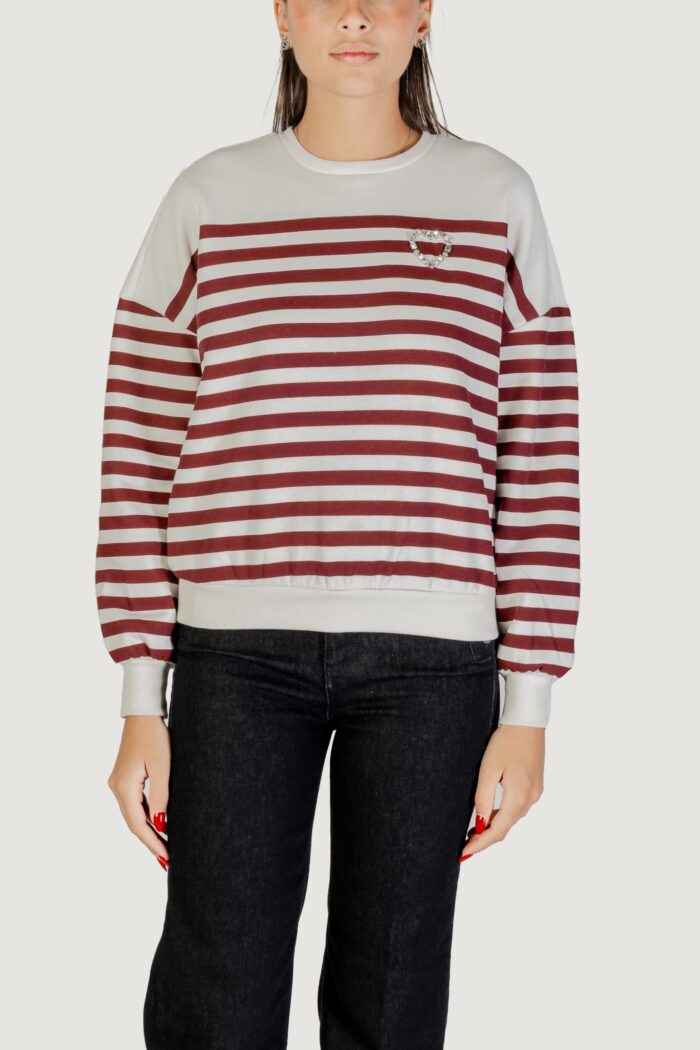 Felpa senza cappuccio Only ONLADELE L/S O-NECK STRIPE SWT Bordeaux