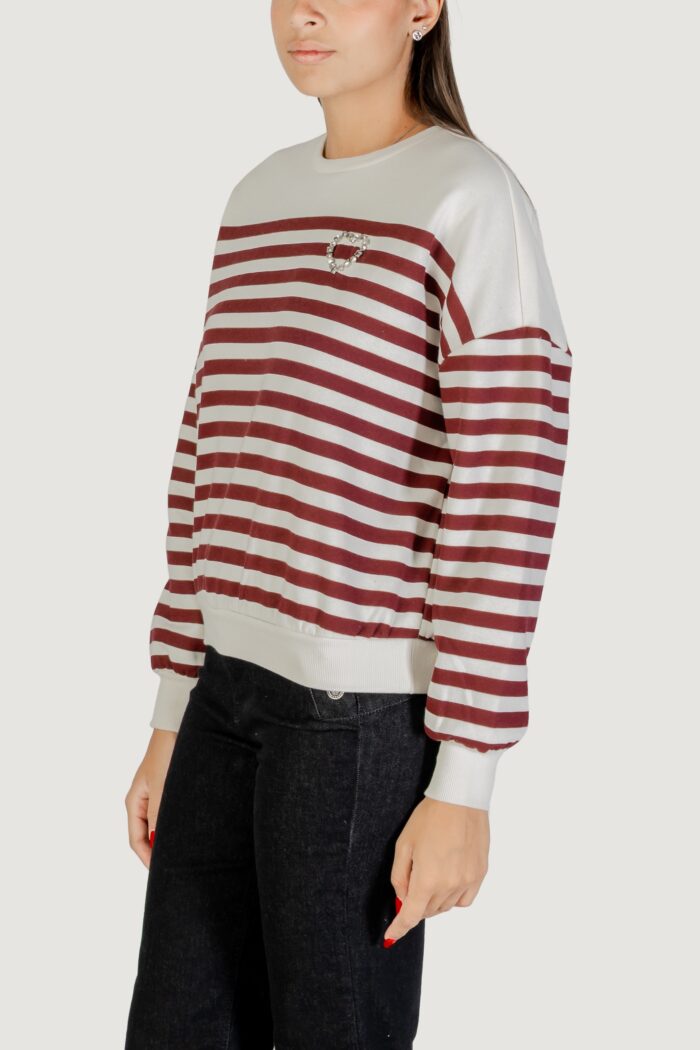 Felpa senza cappuccio Only ONLADELE L/S O-NECK STRIPE SWT Bordeaux