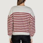 Felpa senza cappuccio Only ONLADELE L/S O-NECK STRIPE SWT Bordeaux - Foto 4