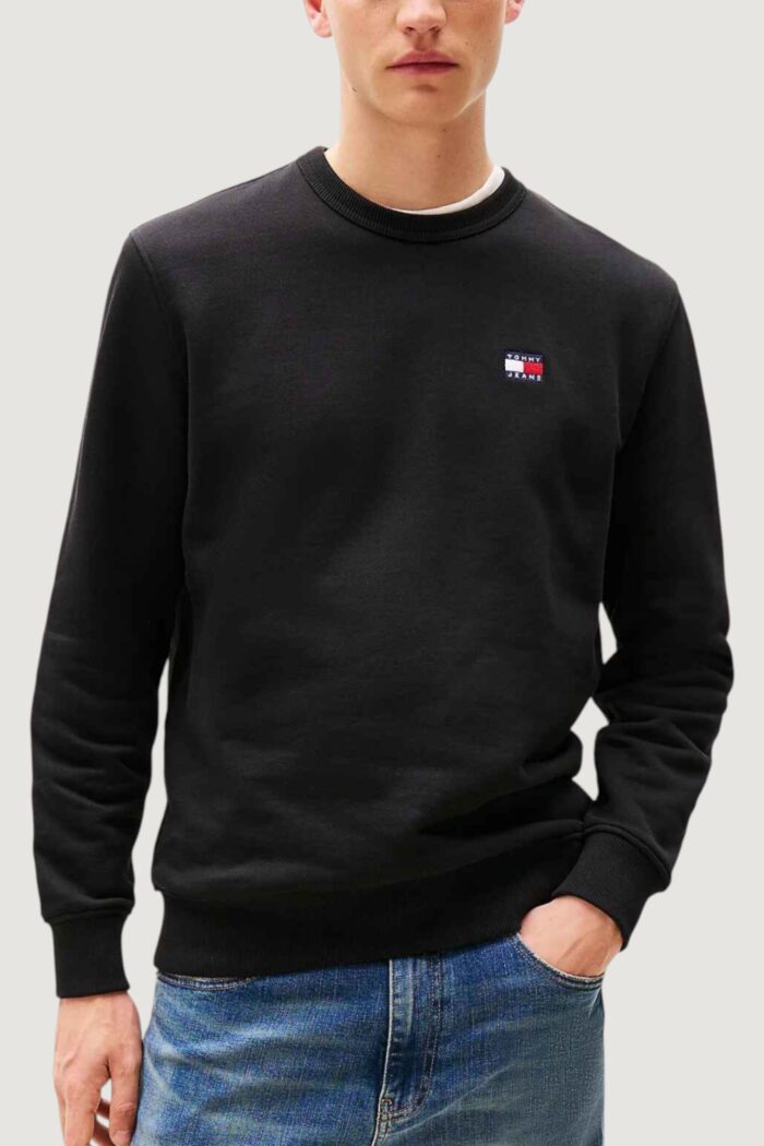 Felpa senza cappuccio Tommy Hilfiger TJM REG BADGE CREW E Nero – DM0DM20660