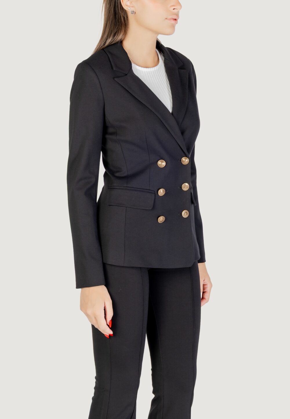 Giacca Guess MAELICE DOUBLE BREAST BLAZER Nero - Foto 4
