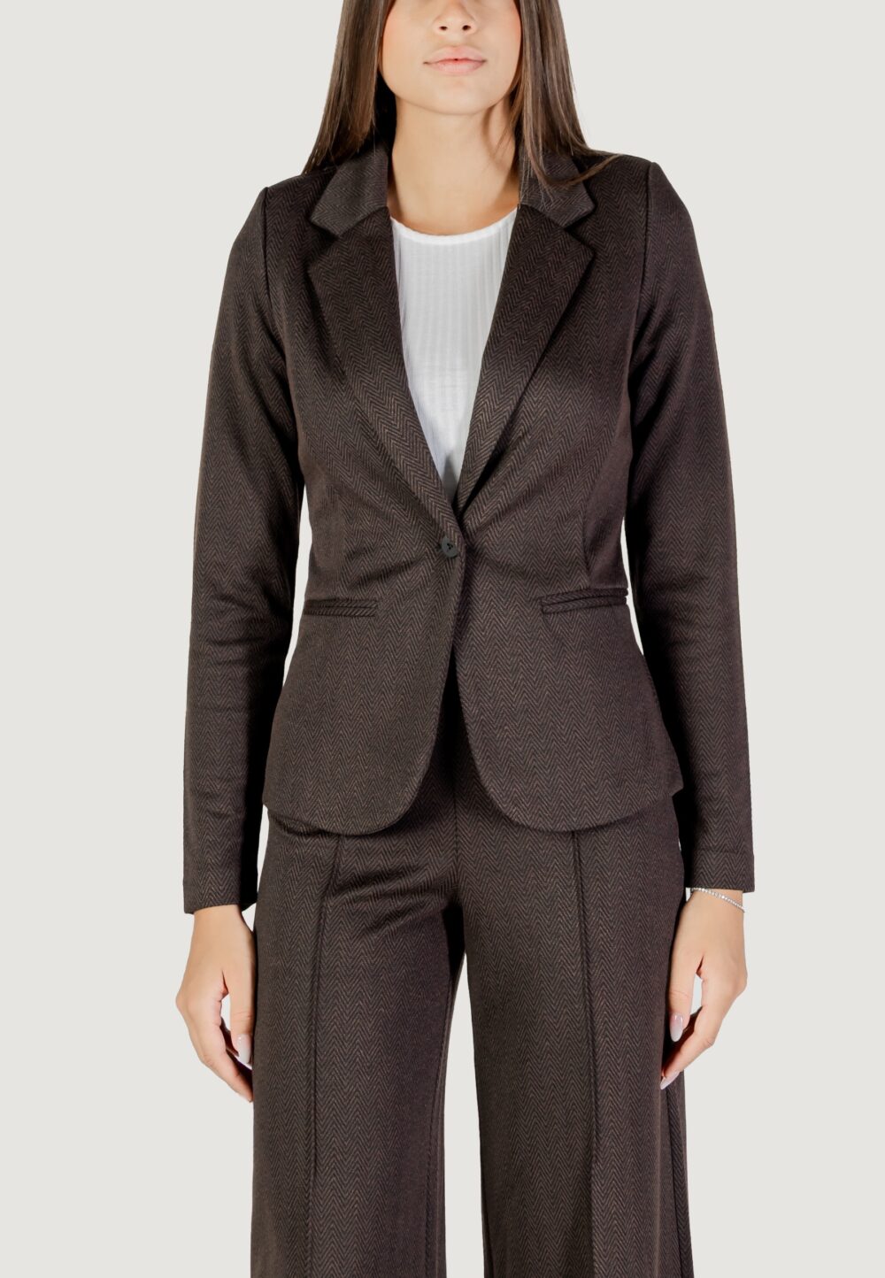 Giacca ICHI IHKATE JACQUARD BL4 Marrone - Foto 1