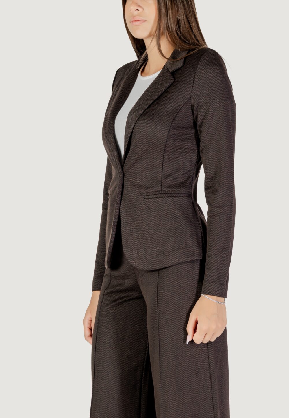 Giacca ICHI IHKATE JACQUARD BL4 Marrone - Foto 3