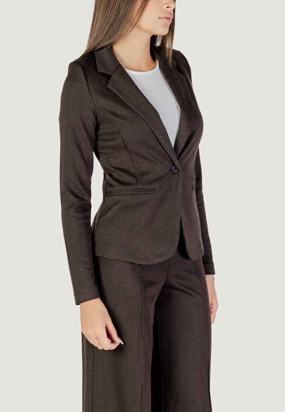 Giacca ICHI IHKATE JACQUARD BL4 Marrone - Foto 4