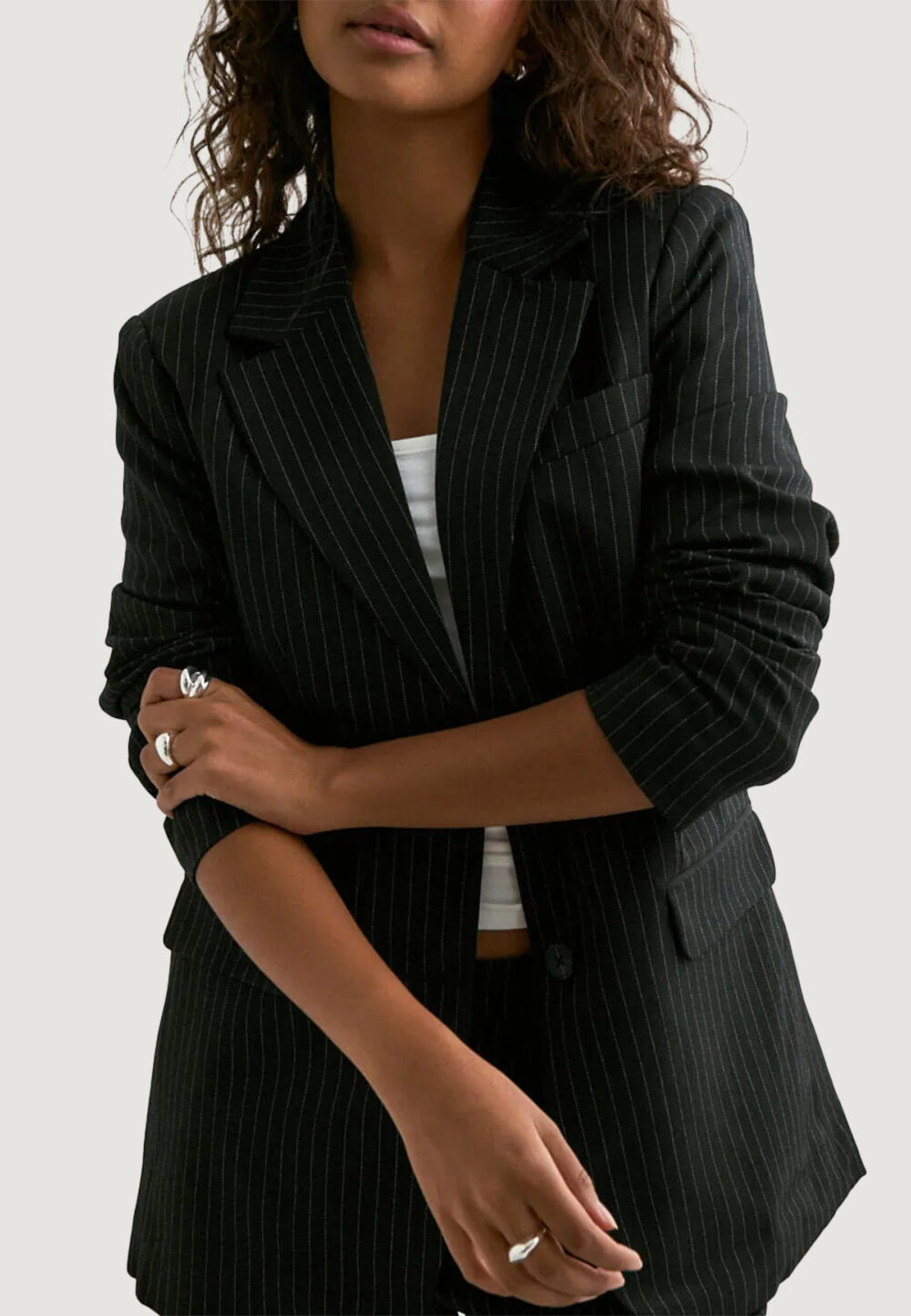 Giacca da completo Only ONLREINA L/S PINSTRIPE BLAZER TLR NOOS Nero - Foto 1