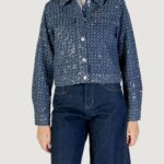 Giacchetto Only Onlevita Shimmer Boucle Jacket Otw Blue Denim Scuro - Foto 1