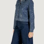 Giacchetto Only Onlevita Shimmer Boucle Jacket Otw Blue Denim Scuro - Foto 2