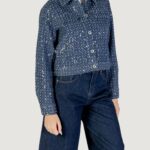 Giacchetto Only Onlevita Shimmer Boucle Jacket Otw Blue Denim Scuro - Foto 3