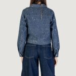 Giacchetto Only Onlevita Shimmer Boucle Jacket Otw Blue Denim Scuro - Foto 4