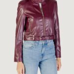 Giacchetto Only ONLSADIE FAUX LEATHER JACKET CC OTW Bordeaux - Foto 3