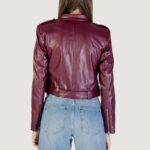 Giacchetto Only ONLSADIE FAUX LEATHER JACKET CC OTW Bordeaux - Foto 4