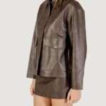 Giacchetto Only ONLJASMIN FAUX LEATHER JACKET CC OTW Marrone - Foto 2