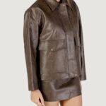 Giacchetto Only ONLJASMIN FAUX LEATHER JACKET CC OTW Marrone - Foto 3