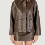 Giacchetto Only ONLJASMIN FAUX LEATHER JACKET CC OTW Marrone - Foto 5