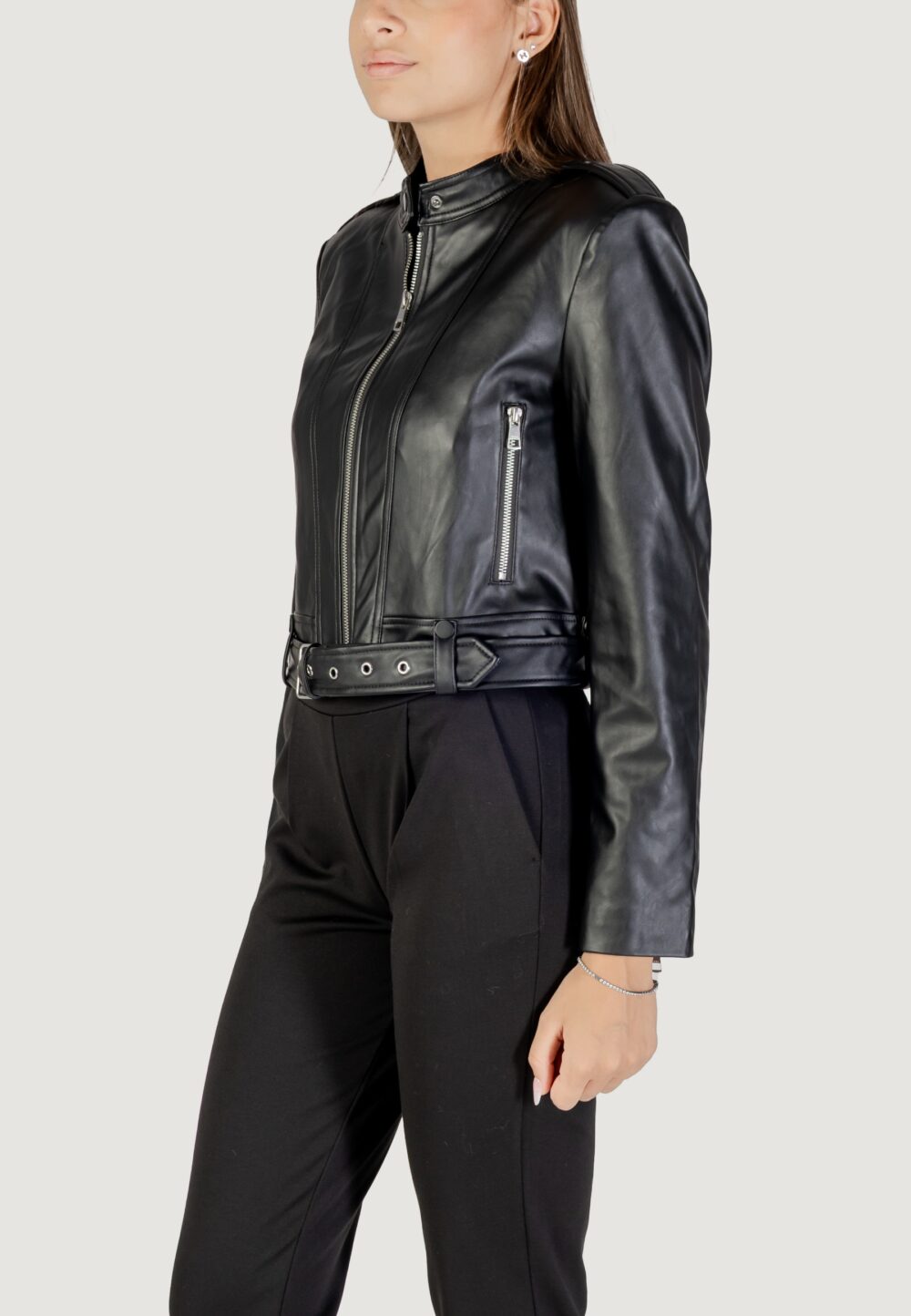 Giacchetto Only ONLSADIE FAUX LEATHER JACKET CC OTW Nero - Foto 2