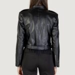 Giacchetto Only ONLSADIE FAUX LEATHER JACKET CC OTW Nero - Foto 4