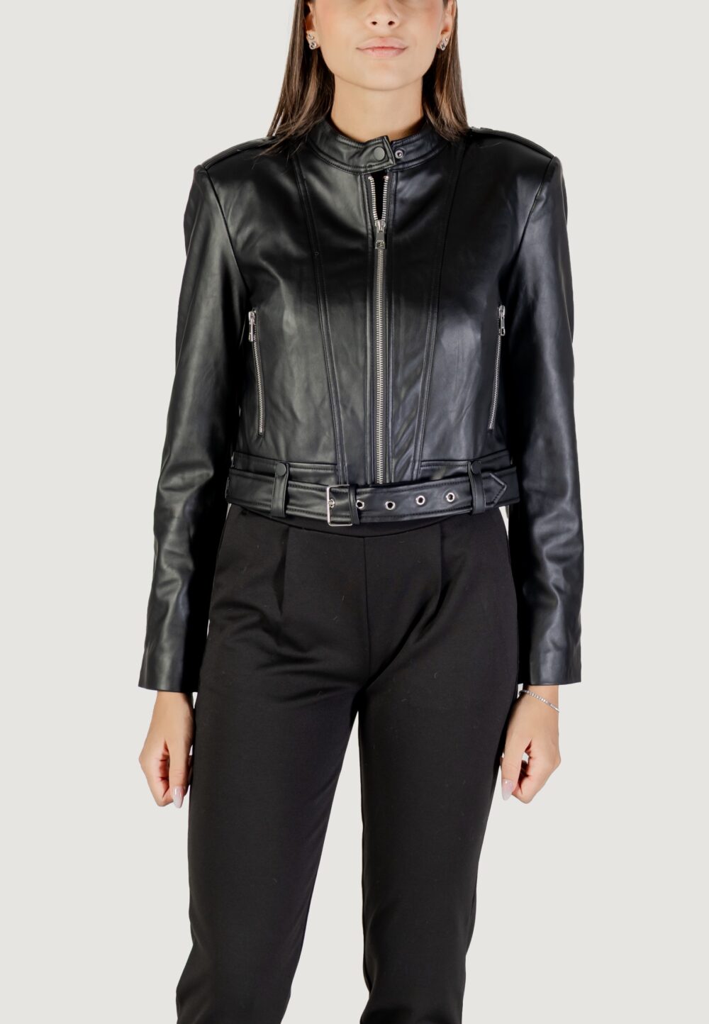 Giacchetto Only ONLSADIE FAUX LEATHER JACKET CC OTW Nero - Foto 5