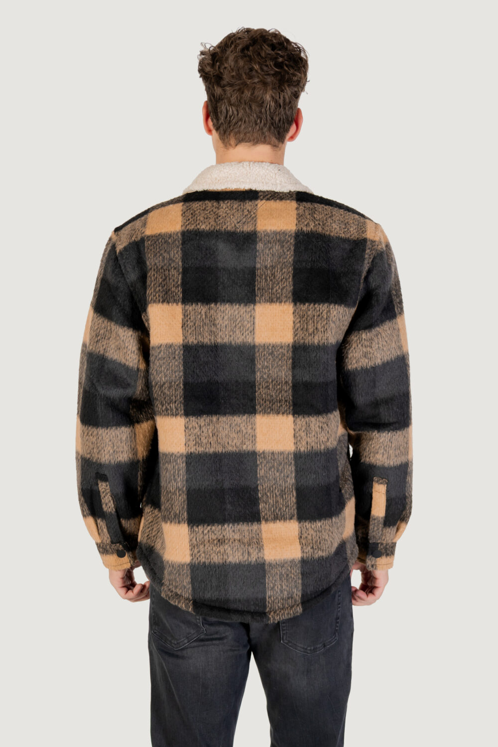 Giacchetto Tommy Hilfiger Jeans TJM CHECK TEDDY OVER Nero - Foto 4