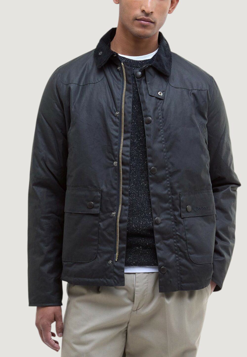 Giubbotto Barbour REELIN WAX JACKET Blue scuro - Foto 1