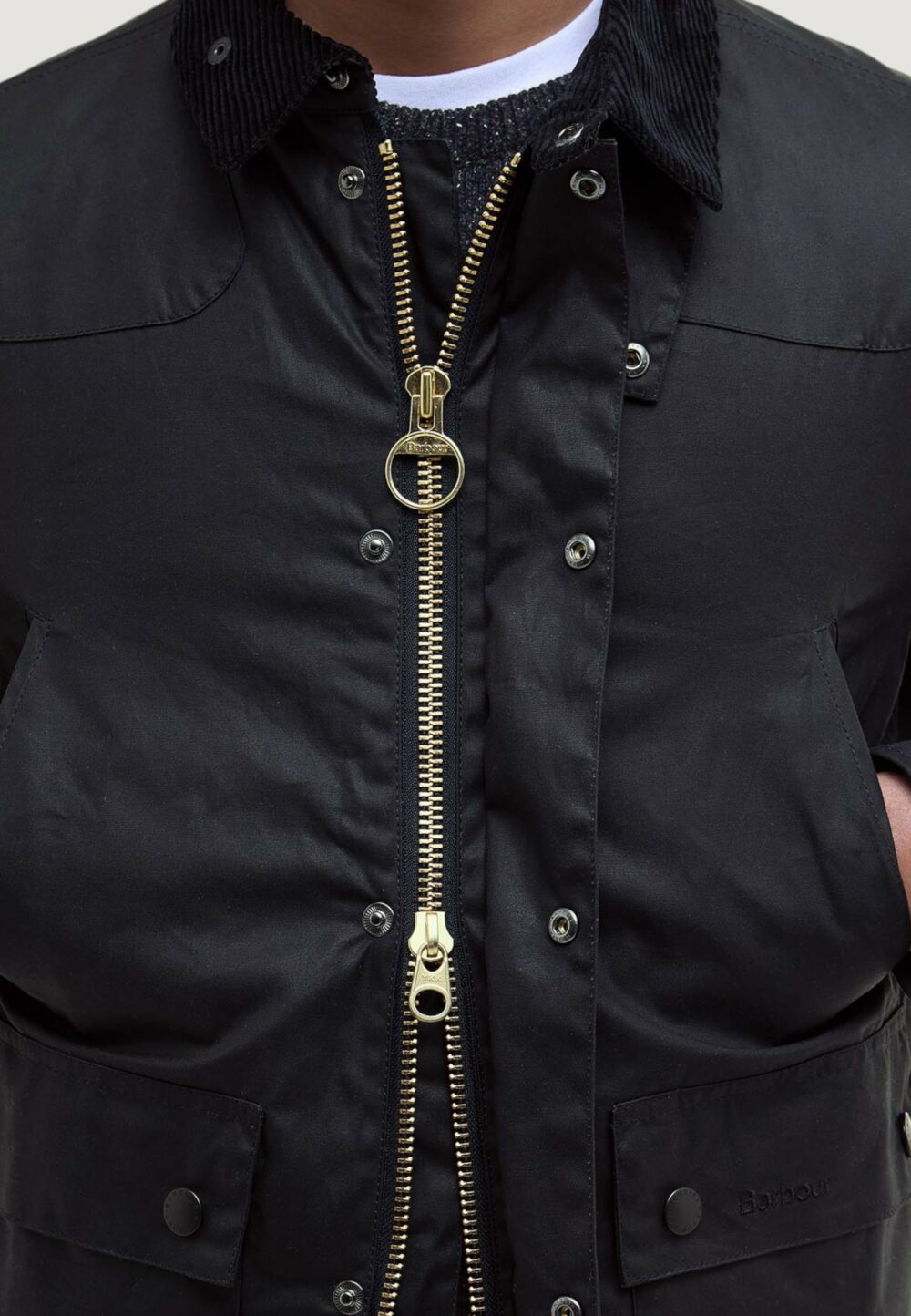 Giubbotto Barbour REELIN WAX JACKET Blue scuro - Foto 3