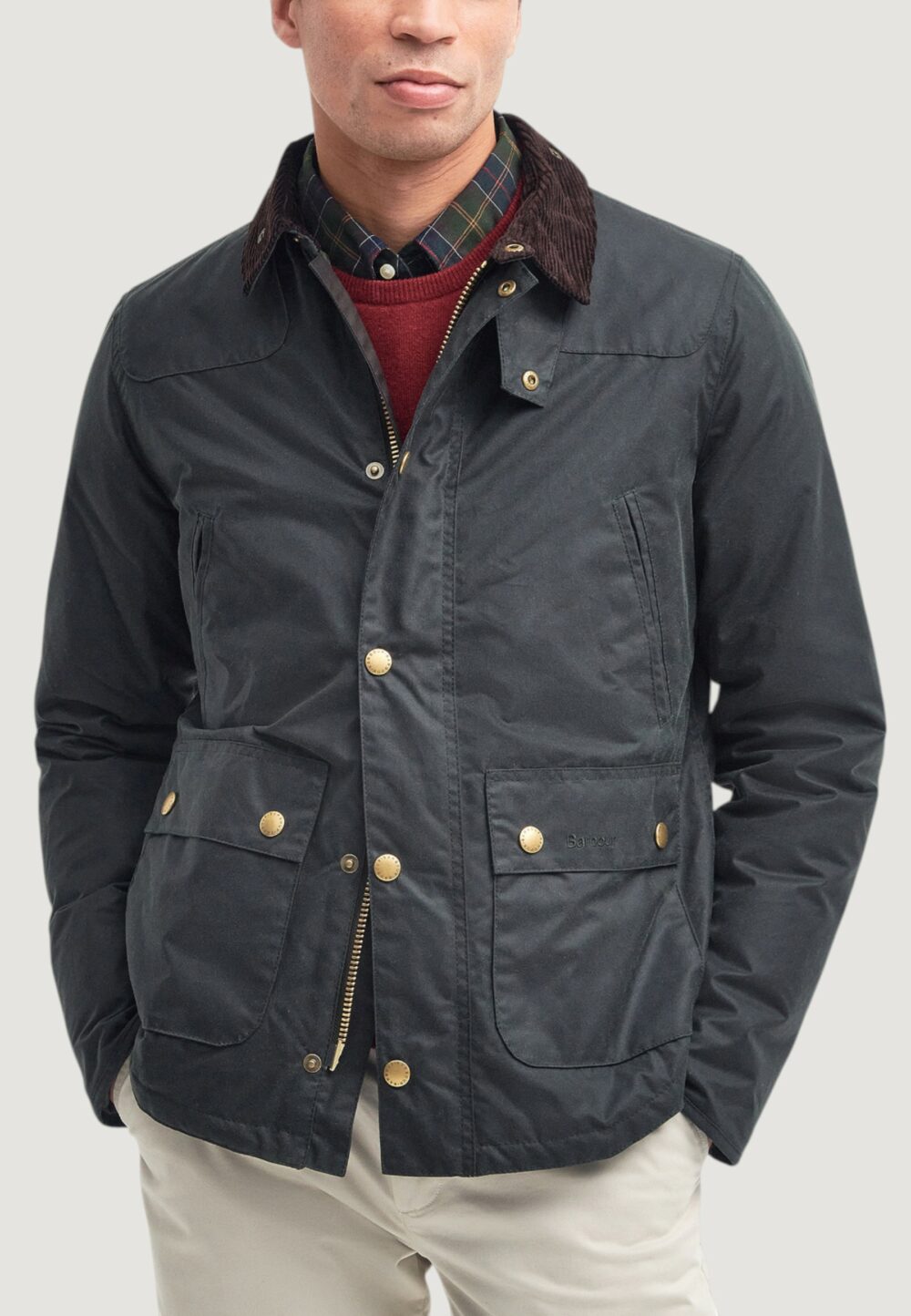 Giubbotto Barbour REELIN WAX JACKET Grigio Scuro - Foto 1