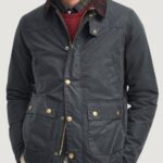 Giubbotto Barbour REELIN WAX JACKET Grigio Scuro - Foto 1