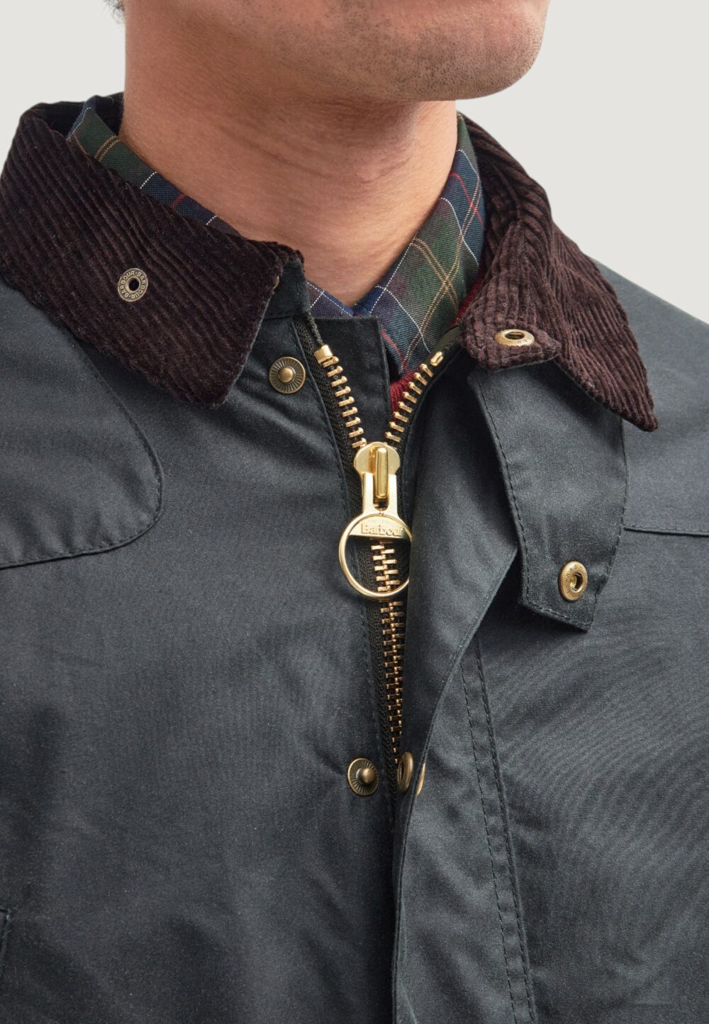 Giubbotto Barbour REELIN WAX JACKET Grigio Scuro - Foto 2
