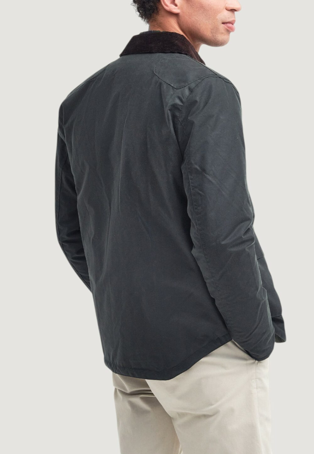 Giubbotto Barbour REELIN WAX JACKET Grigio Scuro - Foto 4