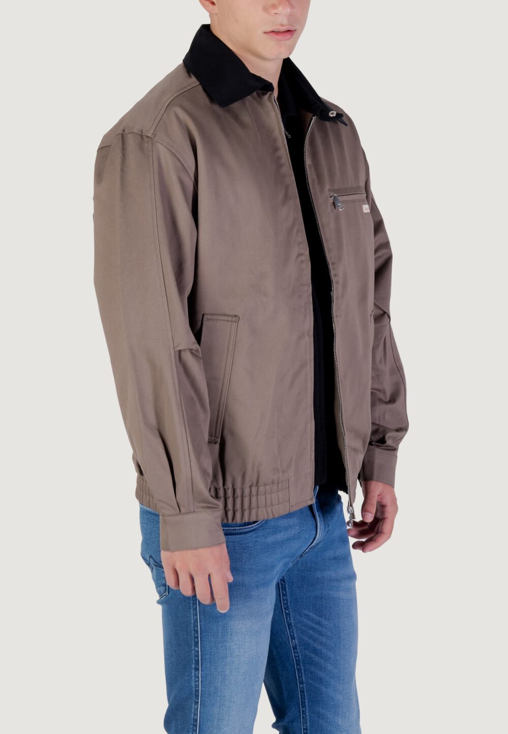 Giubbotto Calvin Klein Jeans A- LS COTTON FZ BLOU Terra - Fango - Foto 3