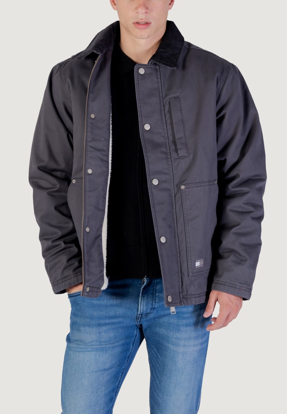 Giubbotto Tommy Hilfiger Jeans TJM TWILL CHORE JACK Grigio Scuro - Foto 1
