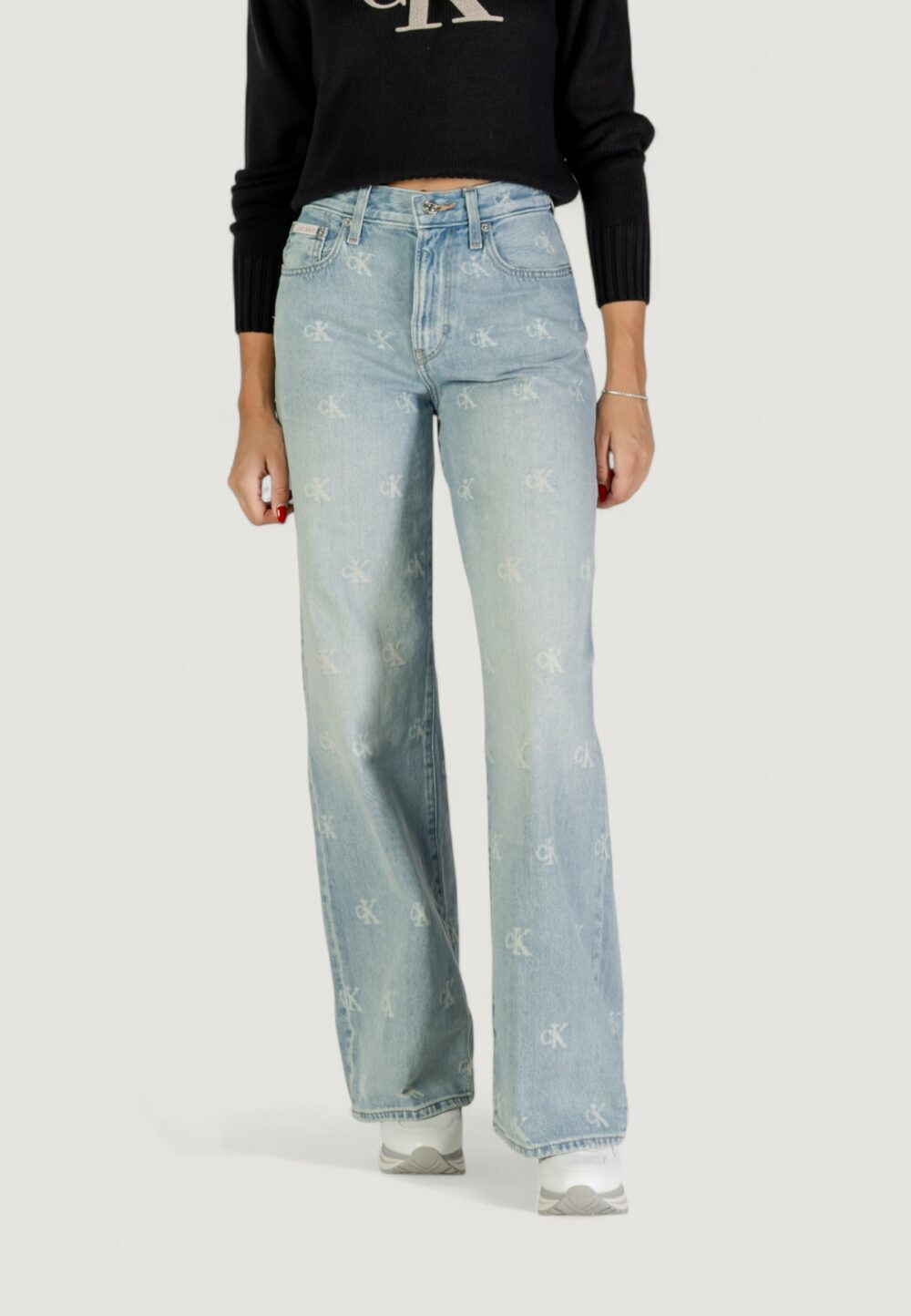 Jeans bootcut Calvin Klein Jeans THE WIDE LEG CK DIST Denim chiaro - Foto 1